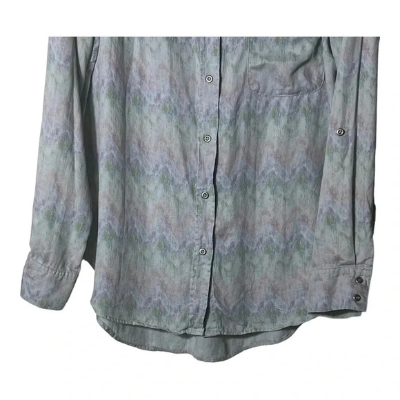 2004. BILLY T TIE DYE BUTTON DOWN TOP LONG SLEEVE BUTTONED CUFFS SIZE MEDIUM - Picture 3 of 7
